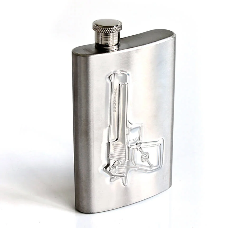 Flachmann mit Pistolenmotiv 118 ml Bild 1