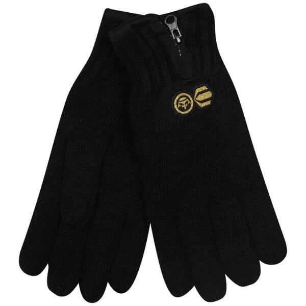 Crosshatch Men's Zipline Knitted Gloves - Black - Eine Größe - Schwarz Bild 1