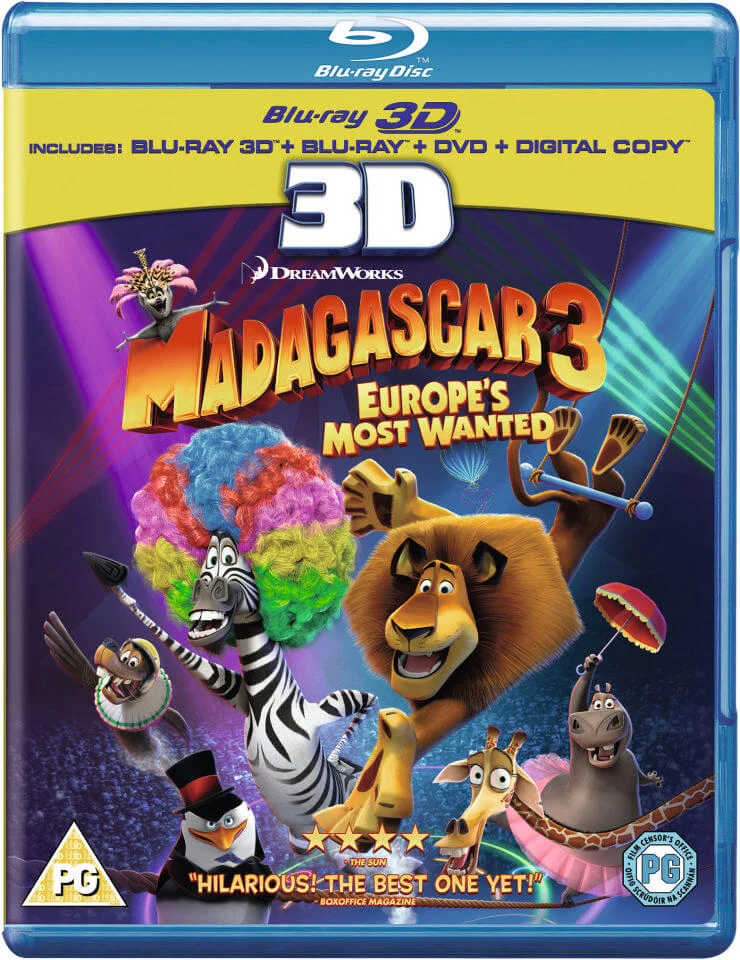 Madagascar 3: Flucht durch Europa 3D (3D Blu-Ray, 2D Blu-Ray, DVD und Digital Copy) Bild 1