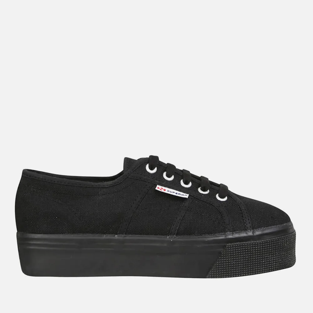 Superga Women's 2790 ACOTW Linea Up and Down Flatform Trainers - Full Black - UK 3 - Schwarz Bild 1