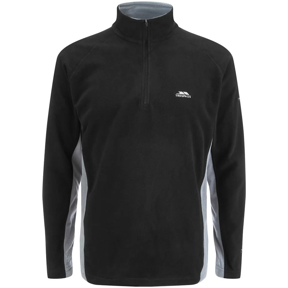 Trespass Herren Tron 1/2 Reißverschluss Fleece - Schwarz/Rauch - S Bild 1