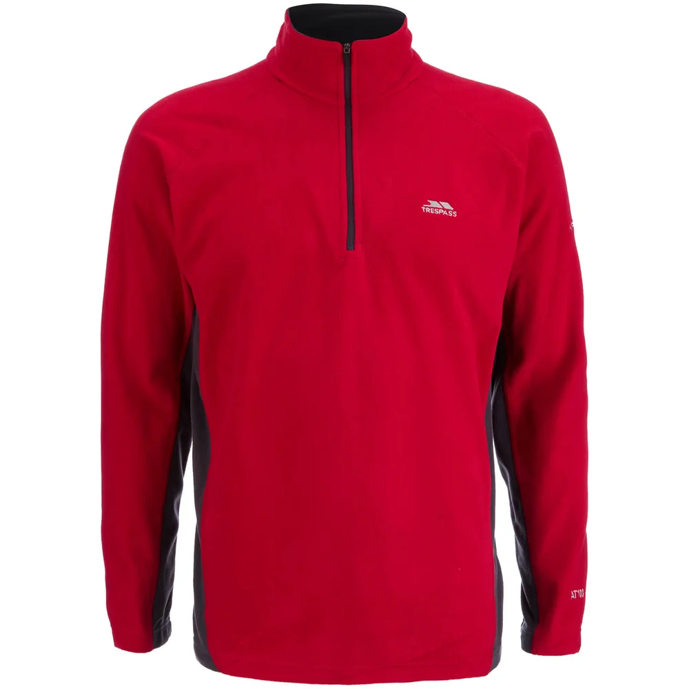 Trespass Men's Tron AirTrap100 1/2l Zip 2 Tone Fleece Jumper - Red - S - Red/Flint Bild 1