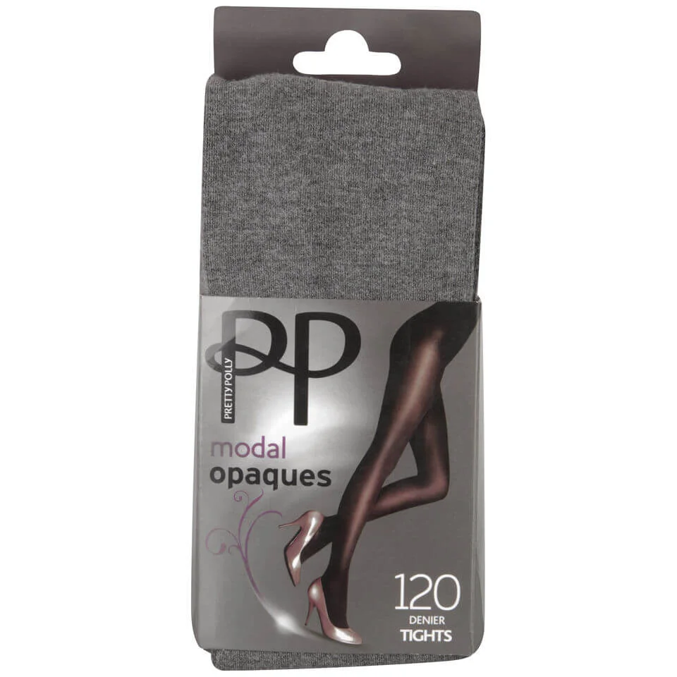 Pretty Polly Damen Modal Opaque Strumpfhose - Grau Marl - S-M Bild 1