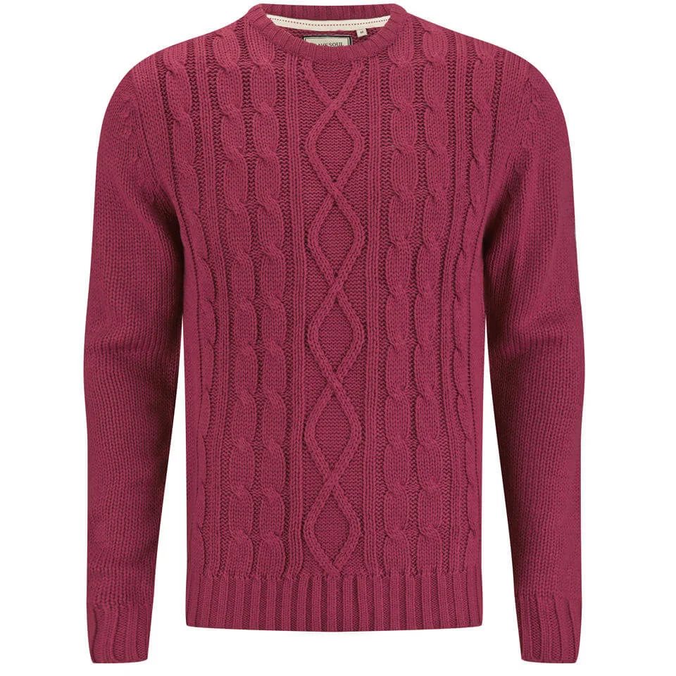 Brave Soul Men's Ludwig Cable Knitted Jumper - Red - S - Rot Bild 1