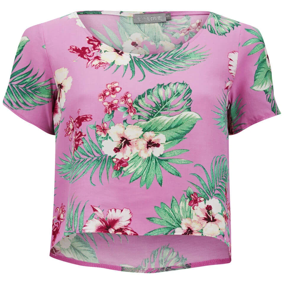 LOVE Women's Floral Crop T-Shirt - Pink - XS - Rosa Bild 1