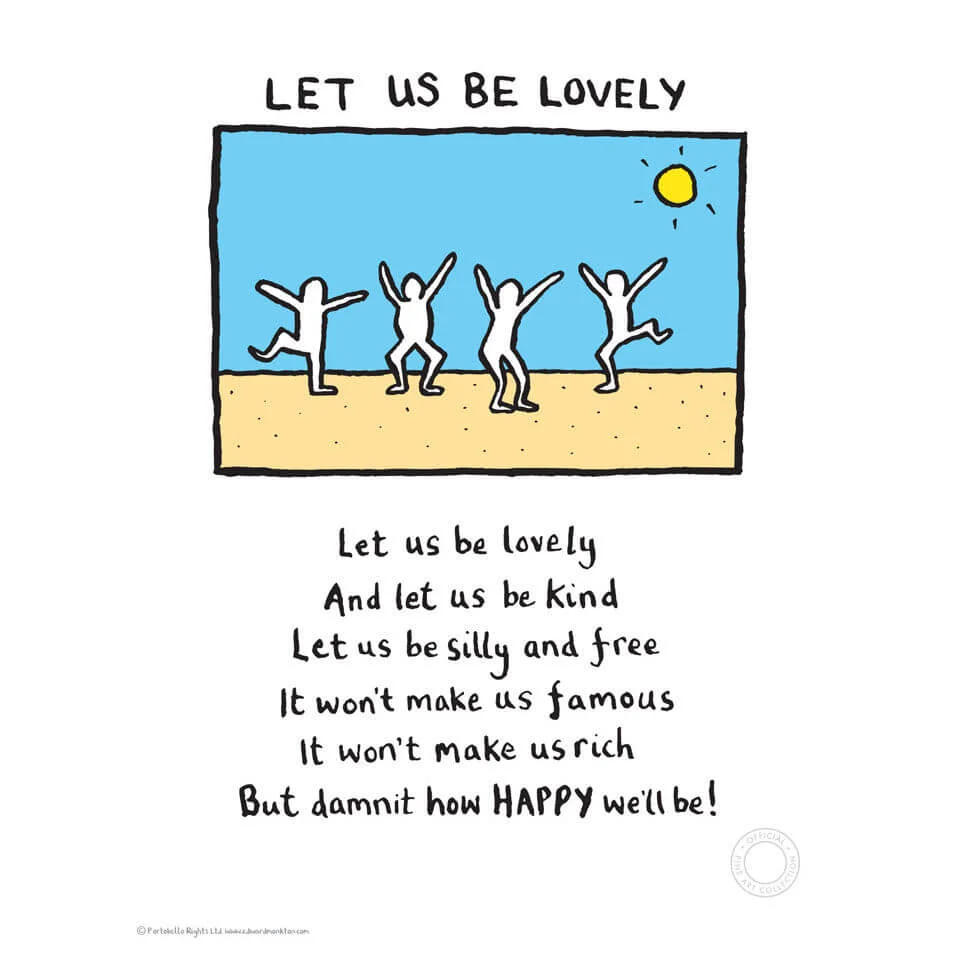 Edward Monkton 'Let us be lovely' limitierte Auflage Kunstdruck Bild 1