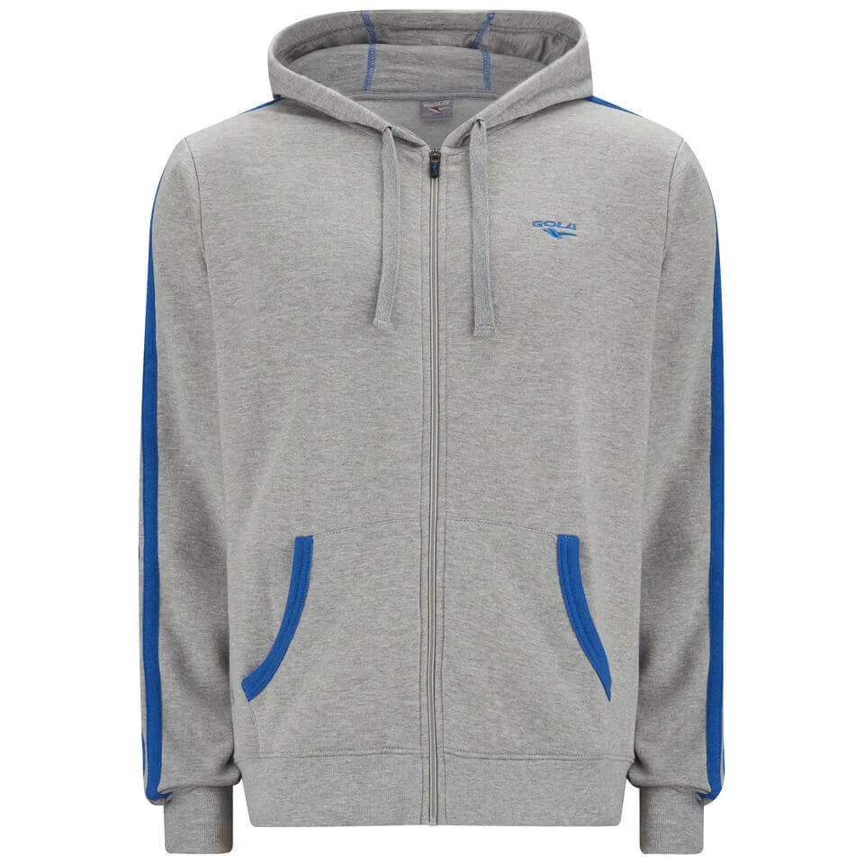 Gola Men's Milford Full Zip Hoody - Grey Marl/Cobalt Blue - S - Grau/Blau Bild 1