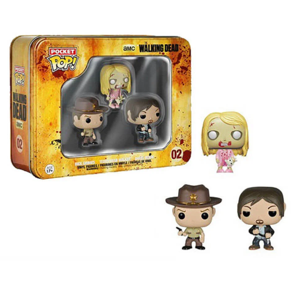 The Walking Dead Pocket Mini Pop! Vinyl Figure 3 Pack Tin Bild 1
