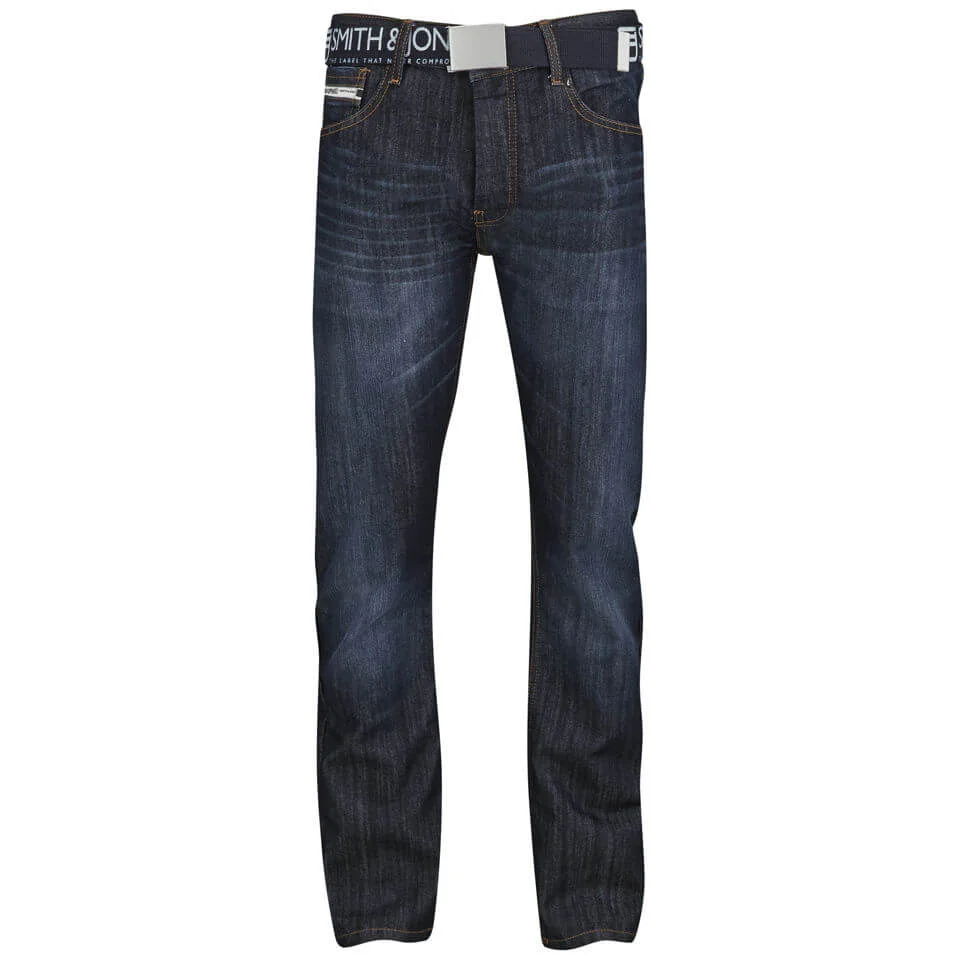 Smith & Jones Men's Furio Straight Fit Jeans - Dark Wash - 28S - Blau Bild 1