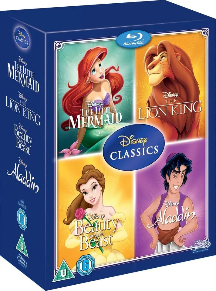 Disney Classics Timeless Classics 4 BD Set 3 Little Mermaid, Beauty & The Beast, Aladdin, Lion King Bild 1