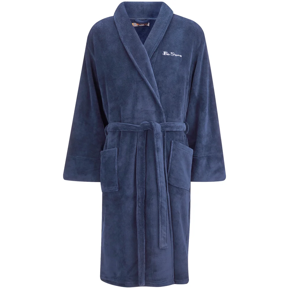 Ben Sherman Men's Fleece Robe - Navy - S - Blau Bild 1