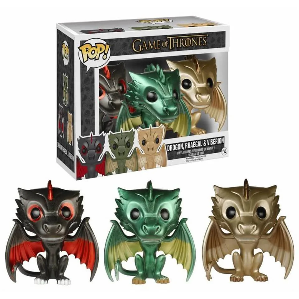 Game of Thrones Limited Edition Metallic Dragon Pop! 3-Pack Bild 1
