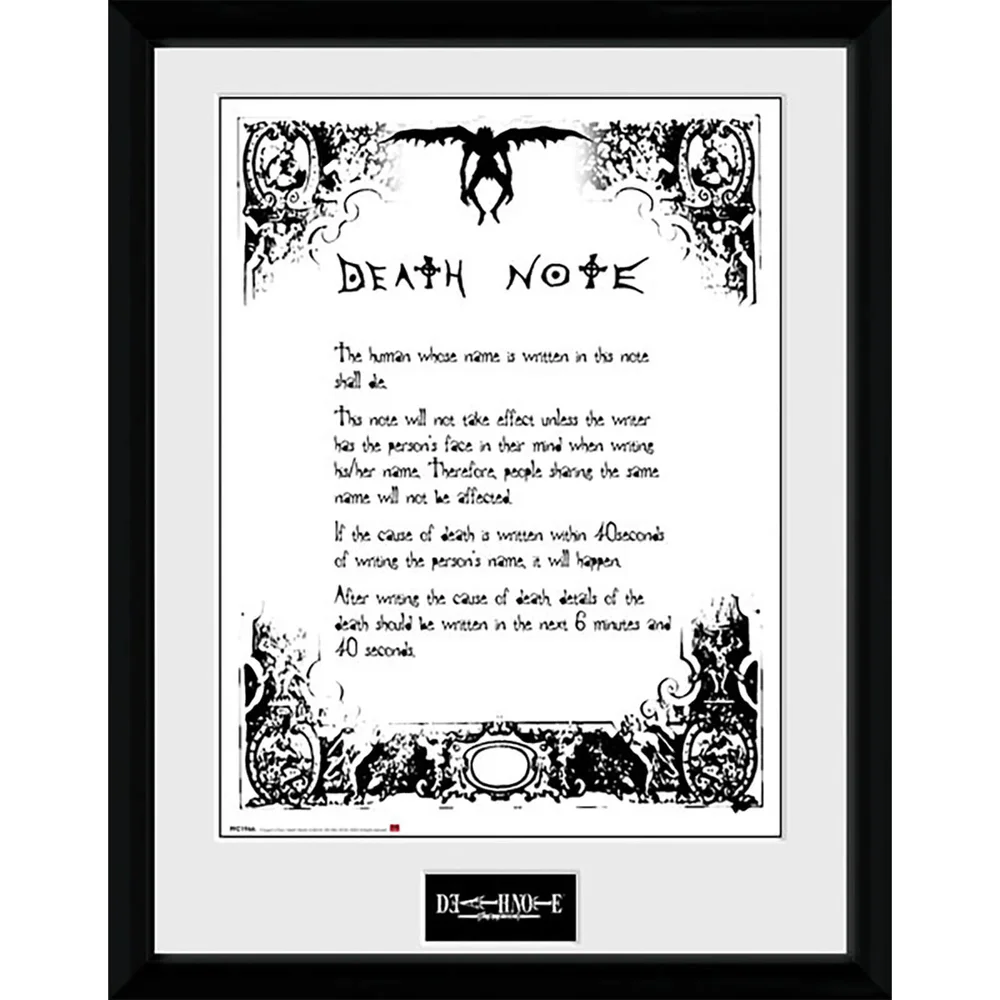 Death Note - 16 x 12 Inches Framed Photographic Bild 1