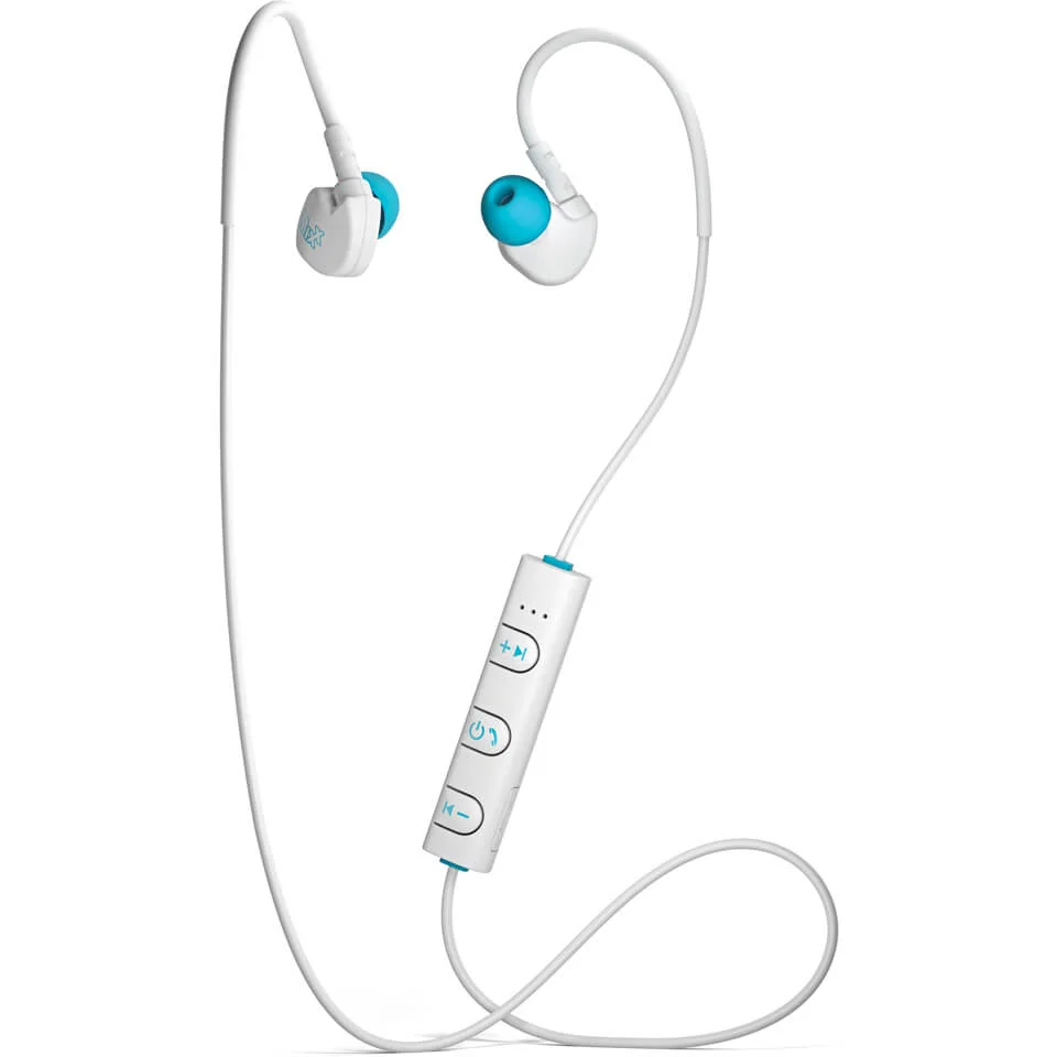 Mixx Memory Fit 1 Bluetooth Sports Earphones Including Mic and In-Line Remote - White Bild 1