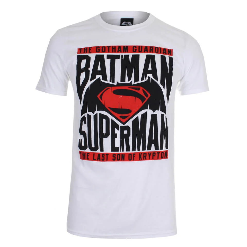 DC Comics Batman v Superman Gotham Guardian Herren T-Shirt - Weiss - S - Weiß Bild 1