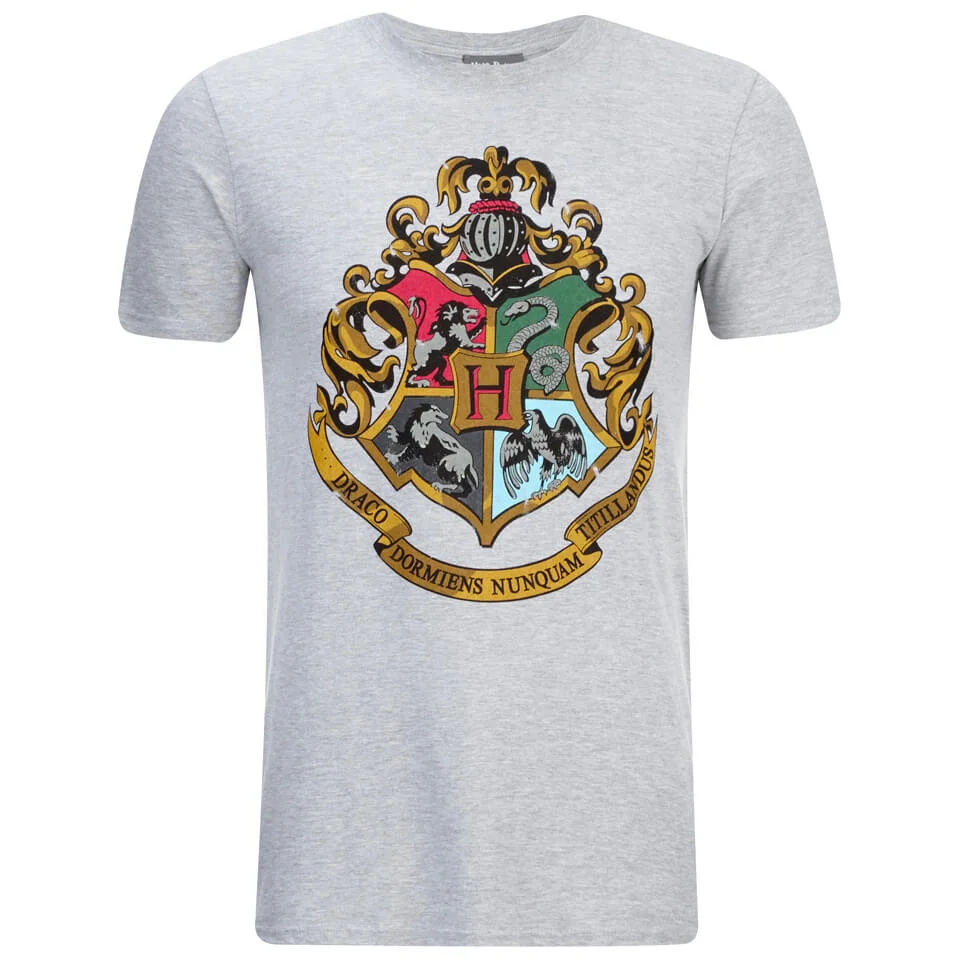 Harry Potter Hogwarts Logo Herren T-Shirt - Grau - S - Grau Bild 1