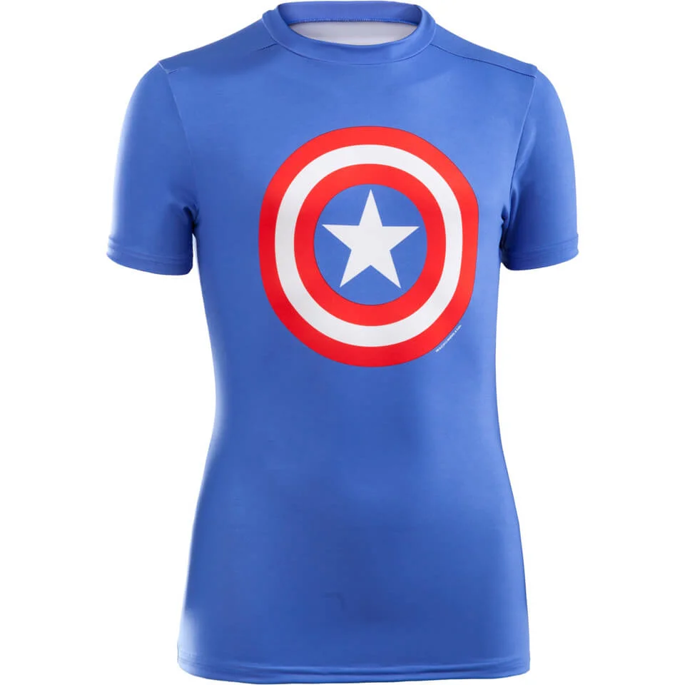 Under Armour Boys' Transform Yourself Captain America Baselayer - Blue - XS - Rot Bild 1