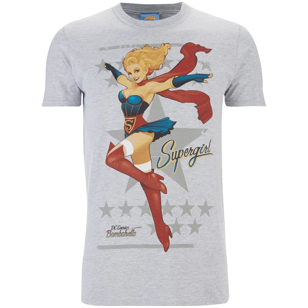 DC Bombshells Men's Supergirl T-Shirt - Grau - S - Grau Bild 1