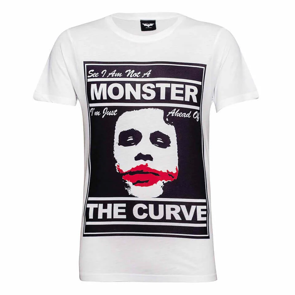 DC Comics Men's Batman The Joker The Curve T-Shirt - Weiß - S - Weiß Bild 1