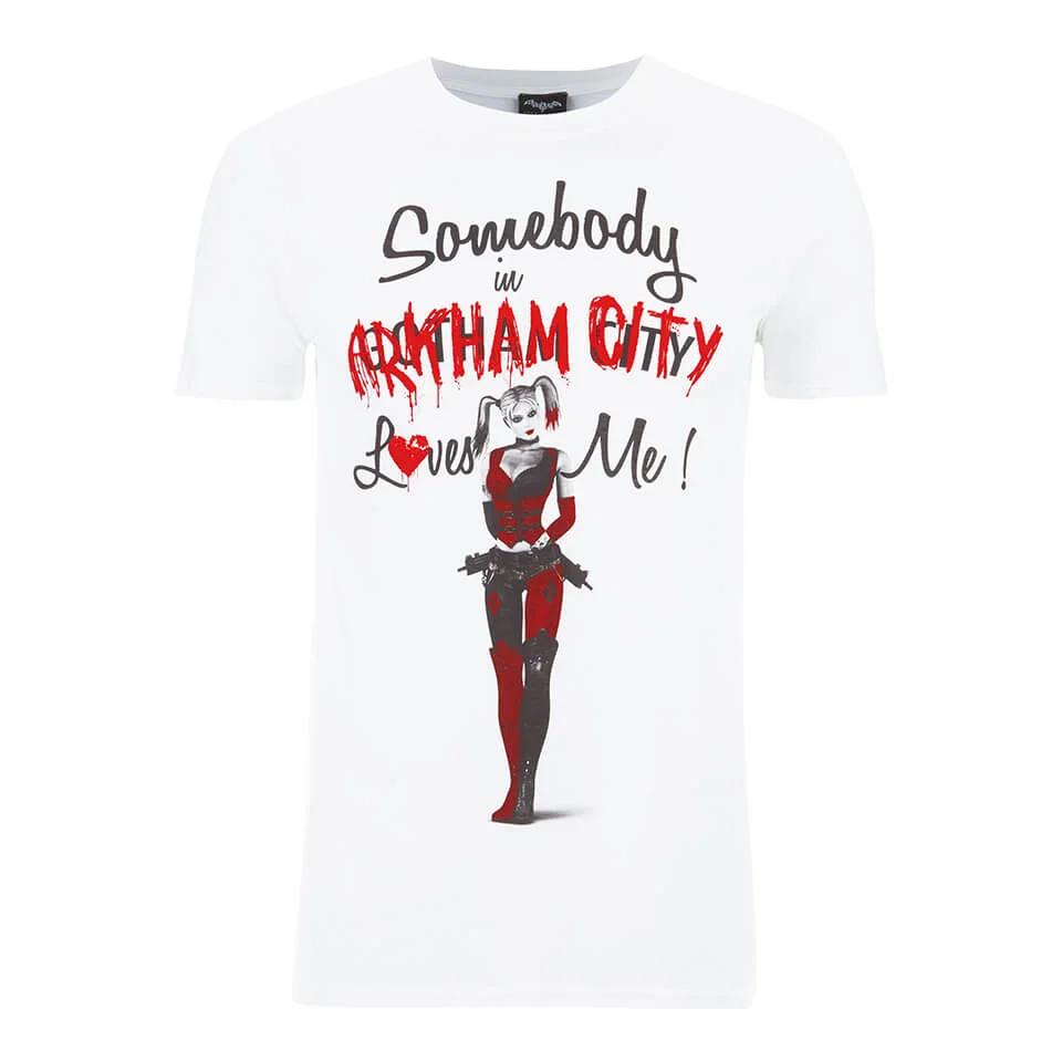 DC Comics Men's Batman Harley Quinn Loves Me T-Shirt - Weiß - S - Weiß Bild 1