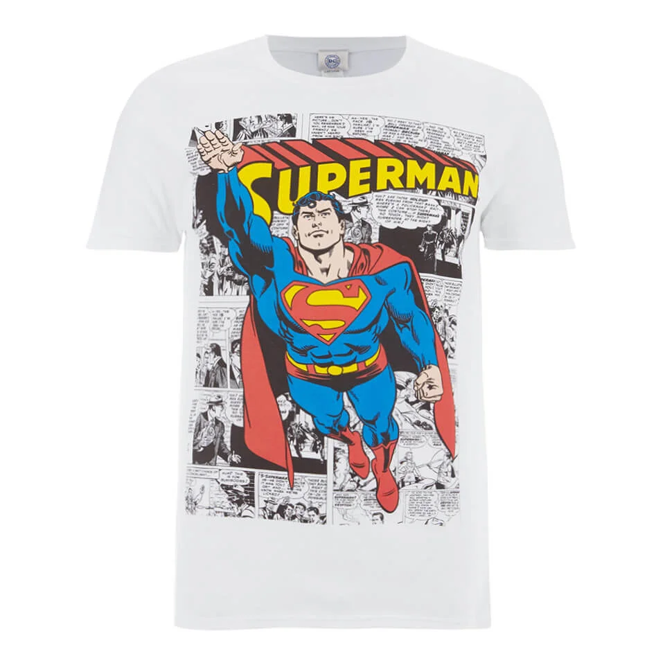 DC Comics Men's Superman Comic Strip T-Shirt - Weiß - S - Weiß Bild 1