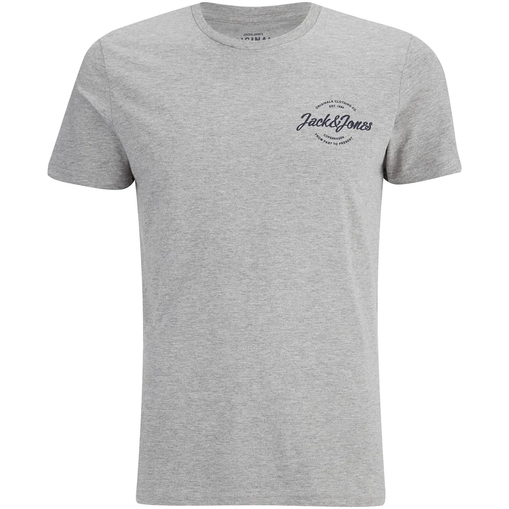 Jack & Jones Men's Originals Small Logo Bones T-Shirt - Light Grey Melange - S - Grau Bild 1