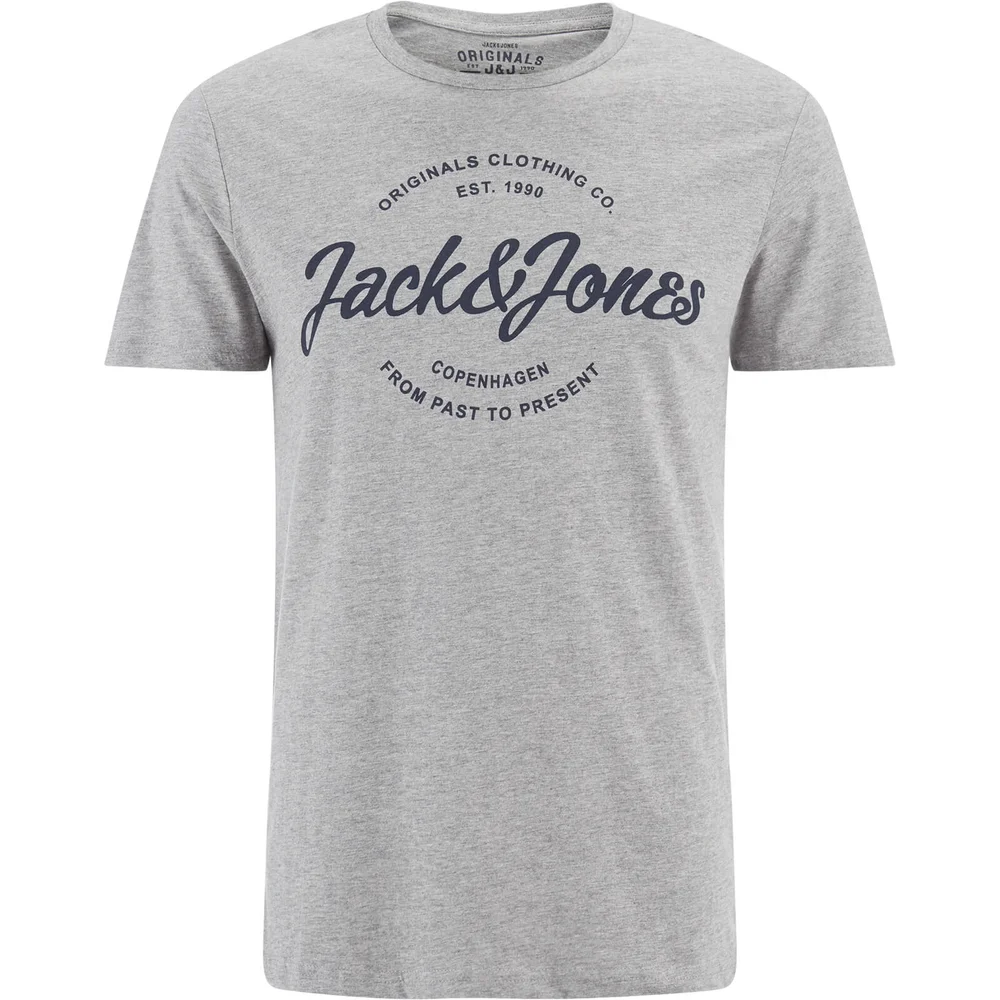 Jack & Jones Herren Originals Bone T-Shirt - Light Grau Melange - S - Grau Bild 1