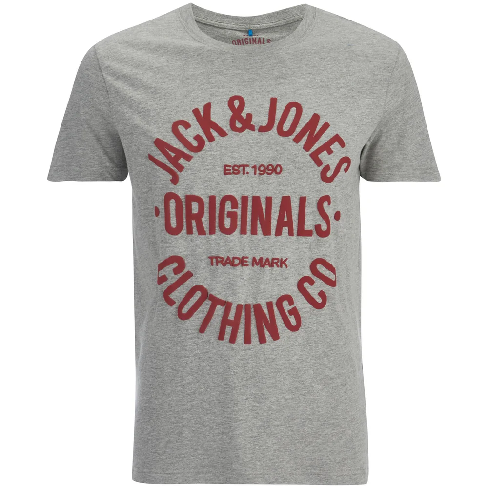 Jack & Jones Men's Originals Clumens T-Shirt - Light Grey Melange - S - Grau Bild 1