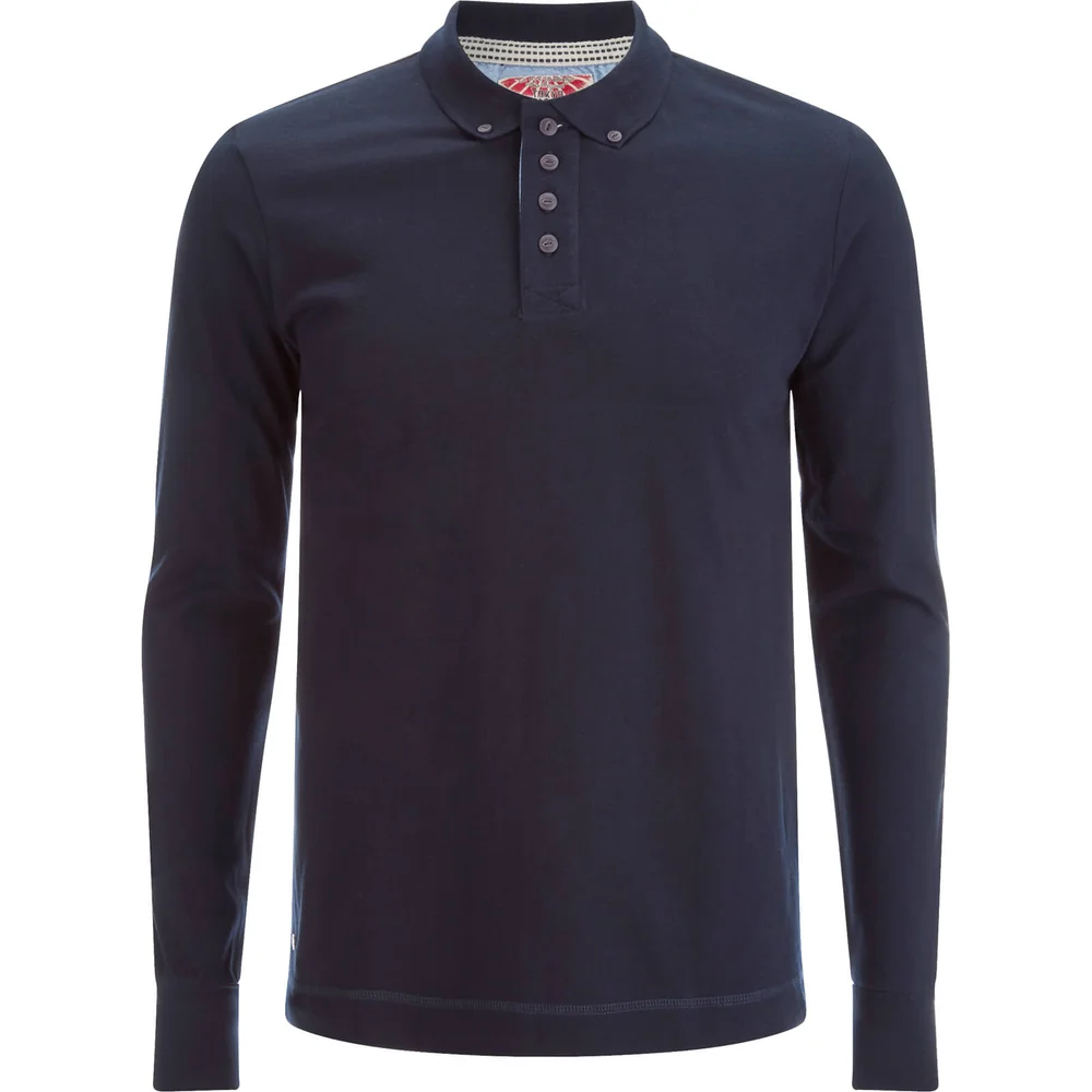 Tokyo Laundry Men's Lake Nevada Long Sleeve Polo Shirt - Dark Navy - S - Marineblau Bild 1