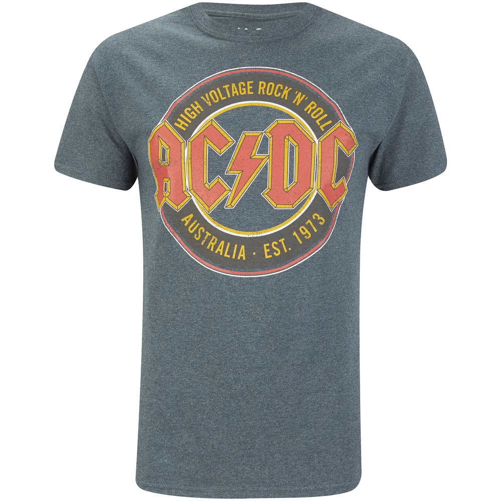 AC/DC Men's Est 73 T-Shirt - Dark Heather - S - Grau Bild 1