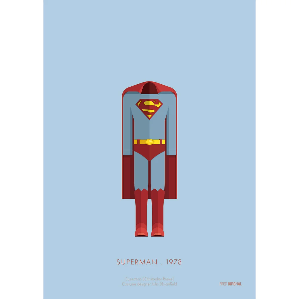 Superman Costume Art Print - 14 x 11 Bild 1