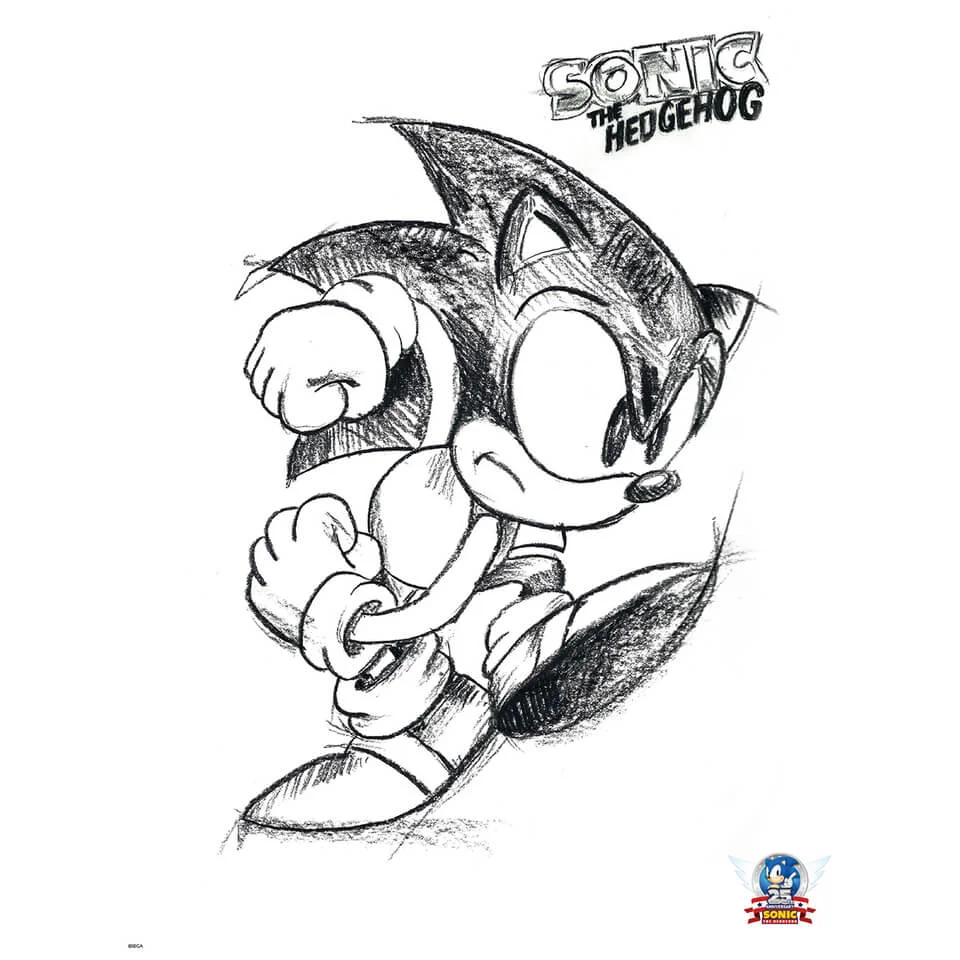 Sonic The Hedgehog Concept Artwork Art Print - 14 x 11 Bild 1