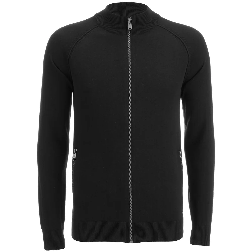 Threadbare Men's Elmer Full Zip Neck Jumper - Black - S - Schwarz Bild 1