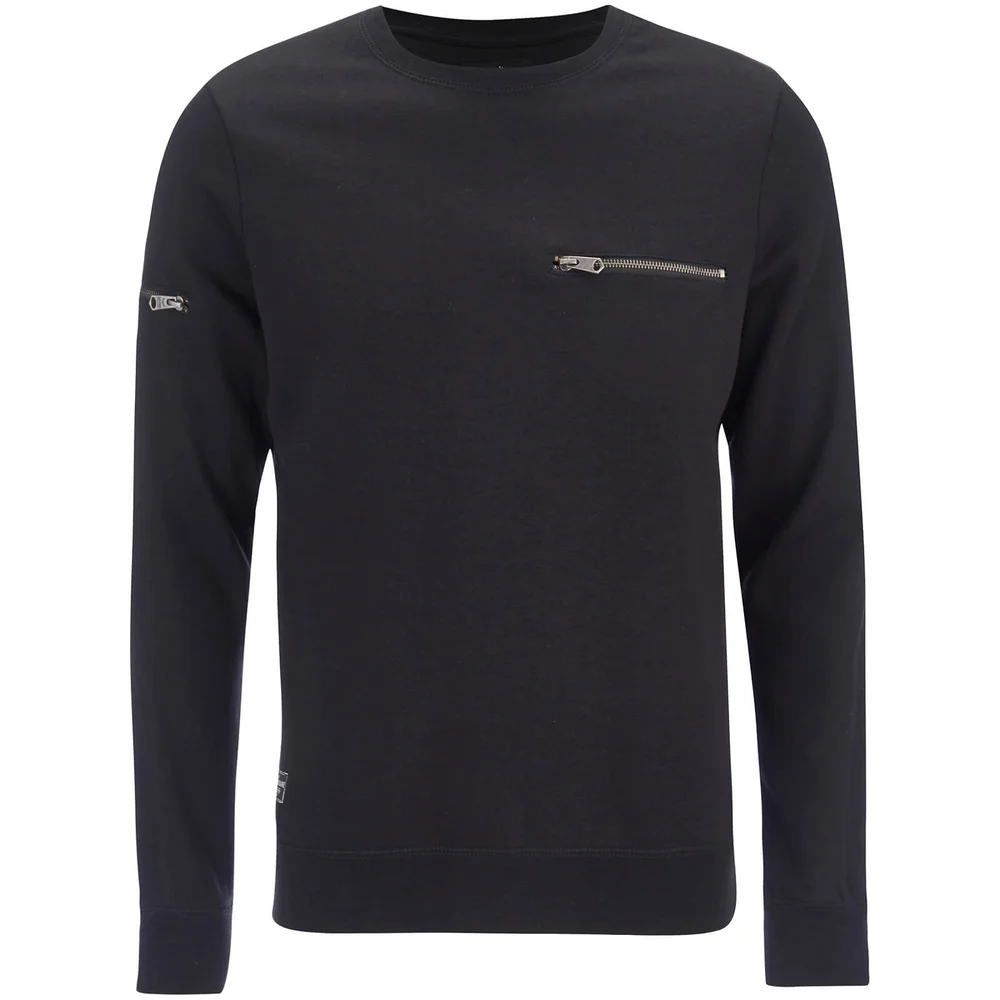 Threadbare Men's Chapel Crew Neck Sweatshirt - Black - S - Schwarz Bild 1
