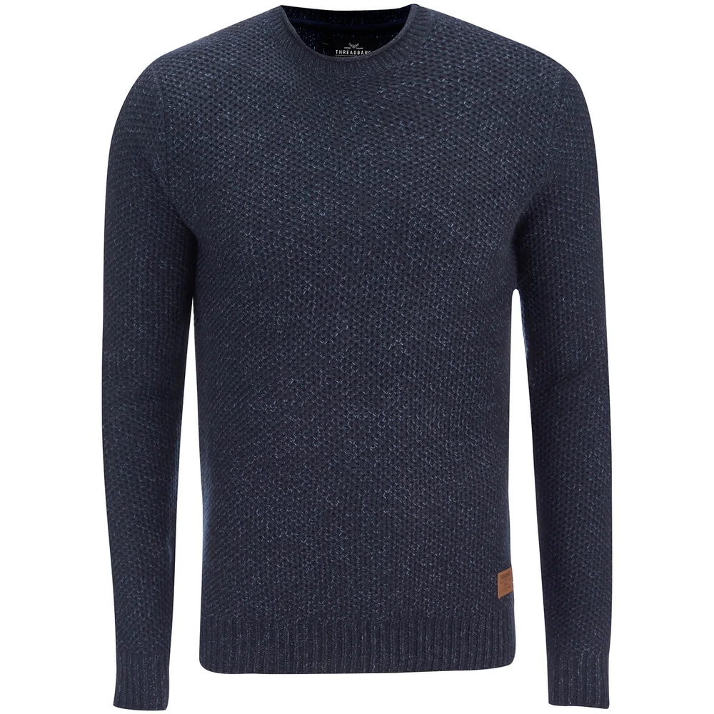 Threadbare Men's Potter Twist Yarn Fisherman Jumper - Rich Navy/Denim - S - Marineblau Bild 1
