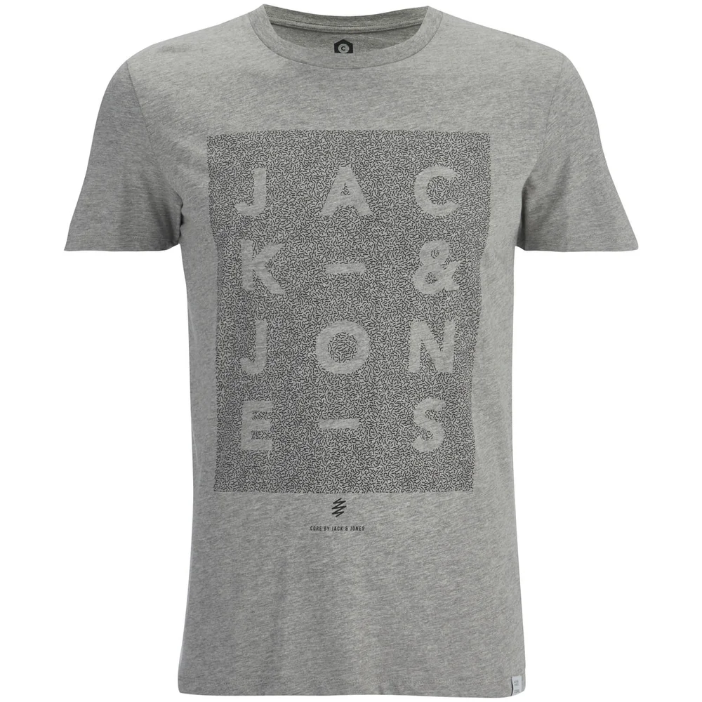 Jack & Jones Herren Core Paris Print T-Shirt - Light Grau Melange - S - Grau Bild 1