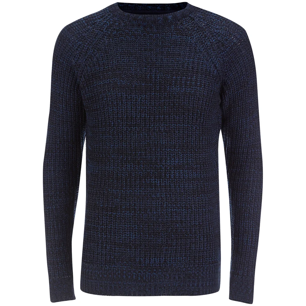 Brave Soul Men's Maximus Chunky Fisherman Jumper - Blue - S - Blau Bild 1