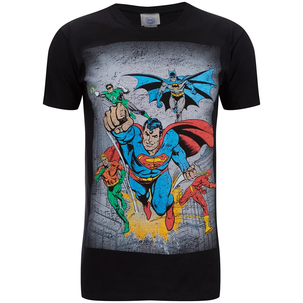DC Comics Men's Superhero Flying T-Shirt - Schwarz - S Bild 1