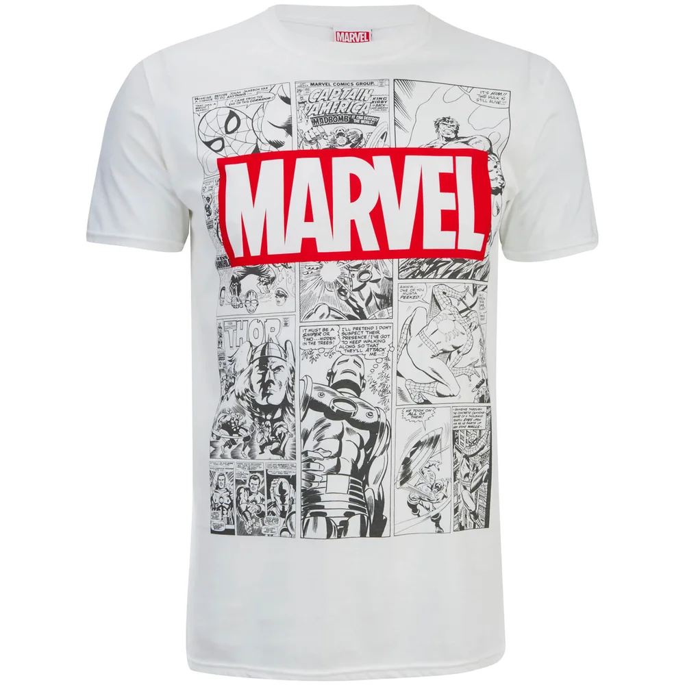 Marvel Herren Mono Comic T-Shirt - Weiß - S - Weiß Bild 1