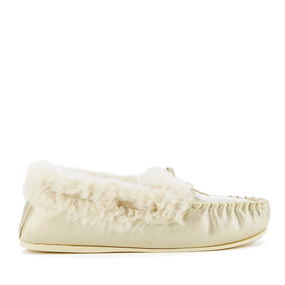 Dunlop Women's Amaline Moccasin Slippers - Gold - UK 3 - Gold Bild 1