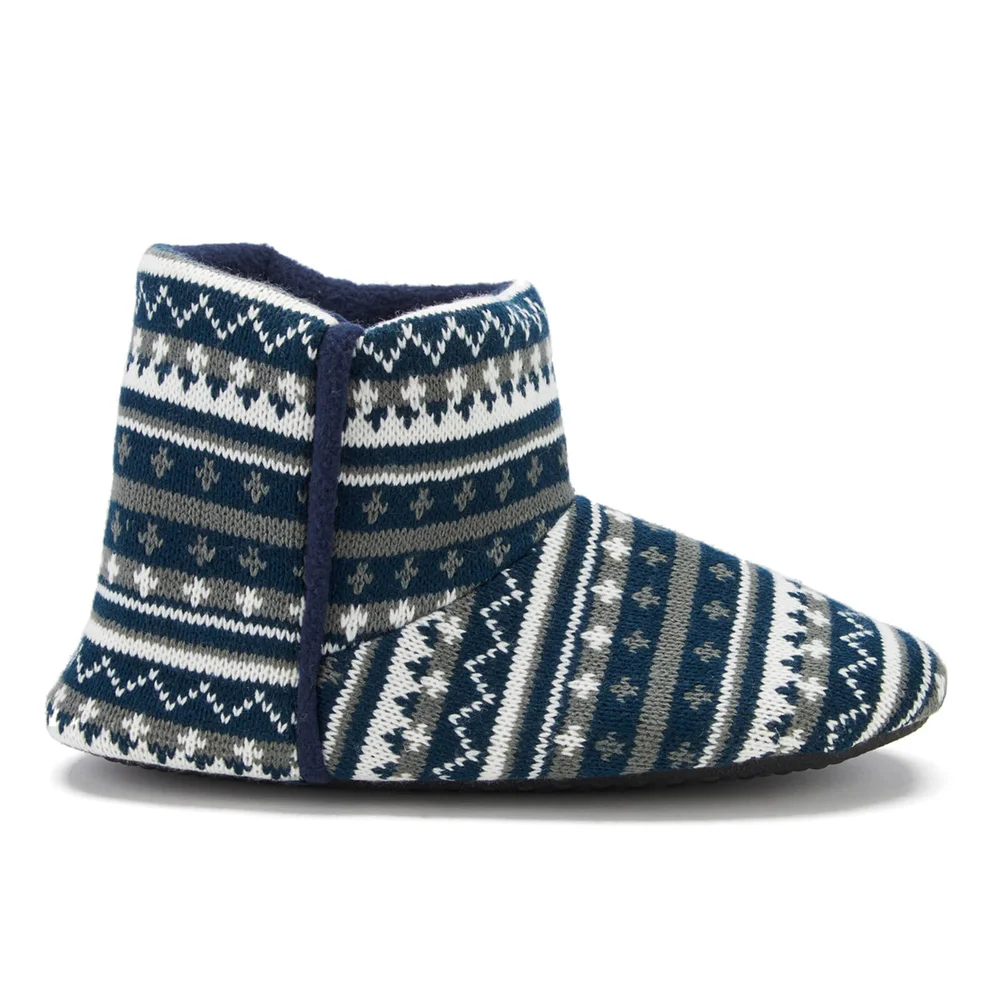 Dunlop Men's Adnet Fairisle Slipper Boots - Navy - S/UK 7-8 - Marineblau Bild 1