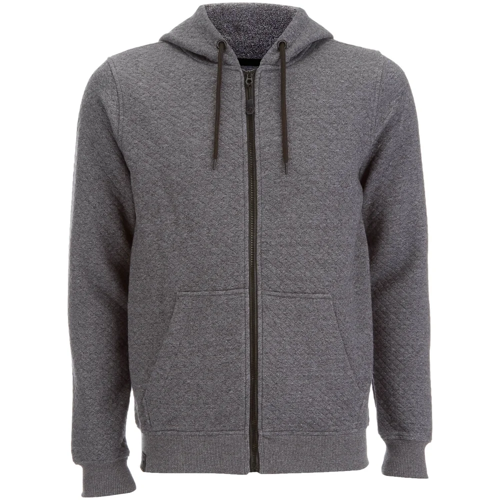 Dissident Men's Dryden Quilted Zip Through Hoody - Charcoal - S - Grau Bild 1
