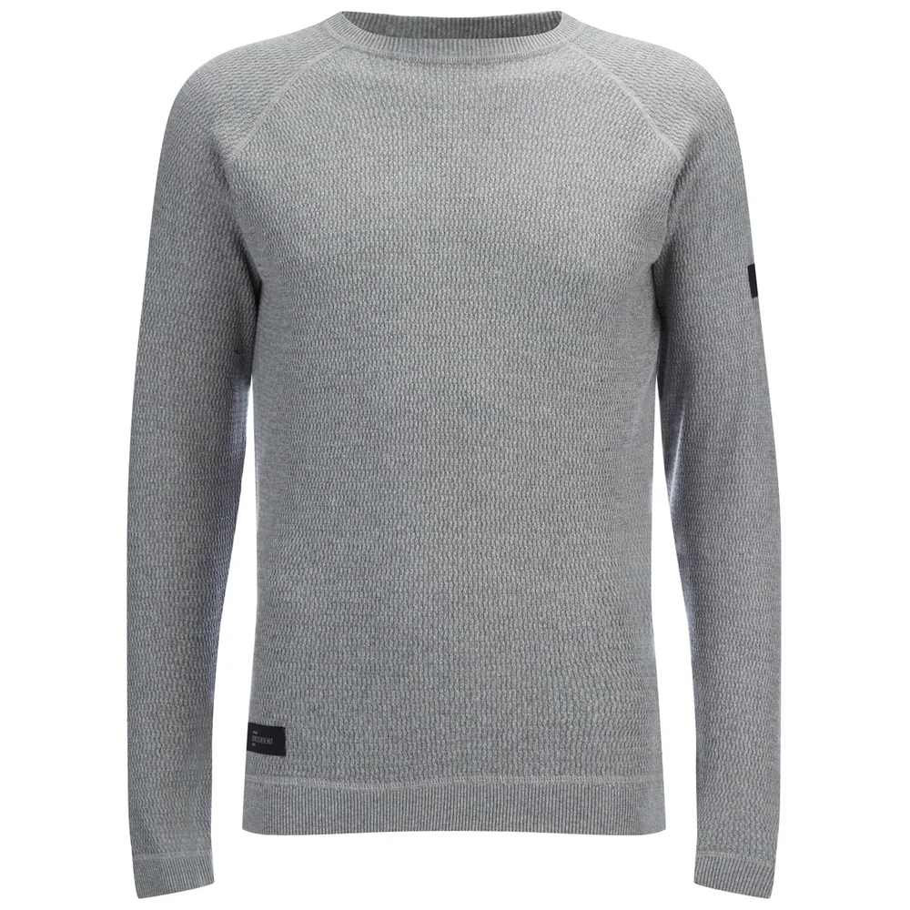 Dissident Men's Krios Crew Neck Raglan Jumper - Mid Grey Marl - S - Grau Bild 1