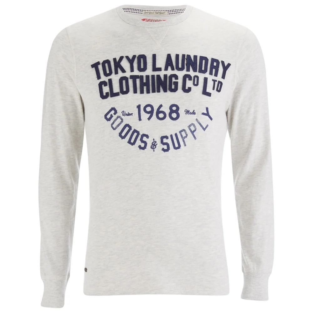 Tokyo Laundry Men's Point Hendrick Long Sleeve Top - Oatgrey Marl - S - Grau Bild 1