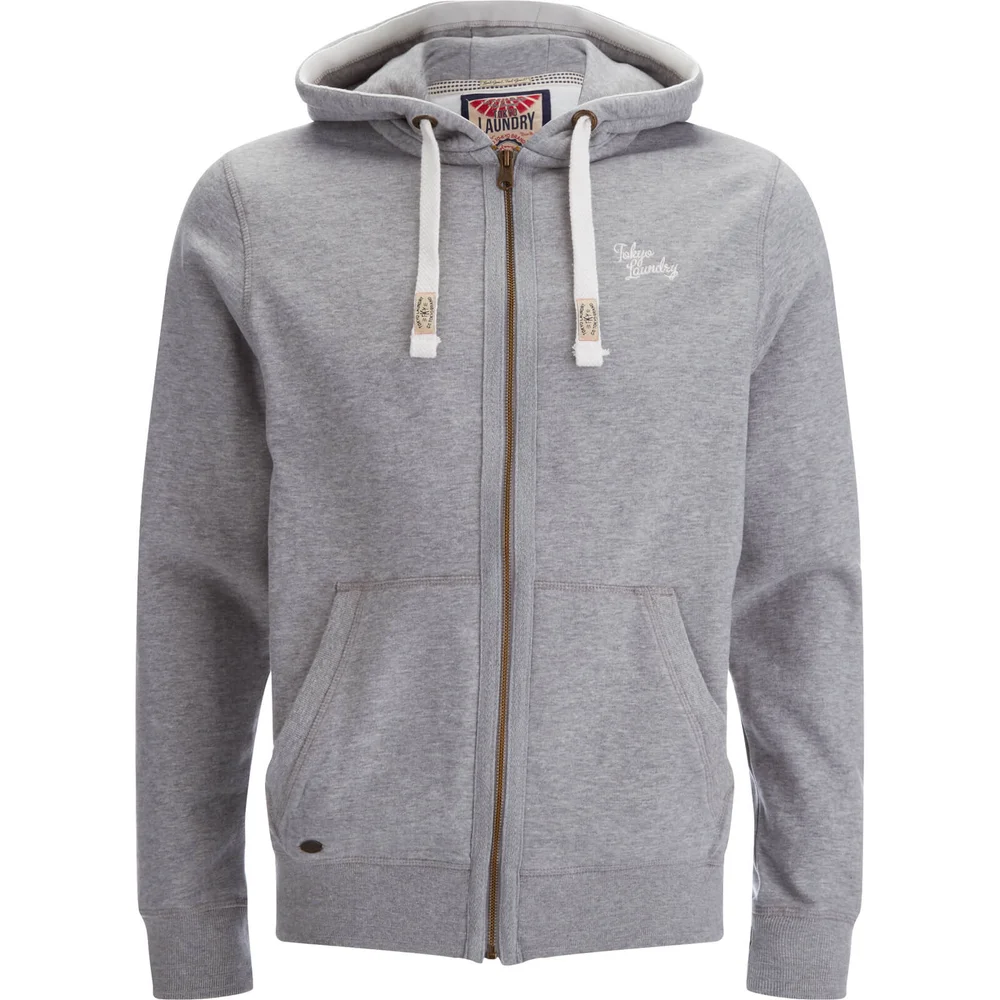 Tokyo Laundry Men's Wood River Zip Through Hoody - Light Grey Marl - S - Grau Bild 1