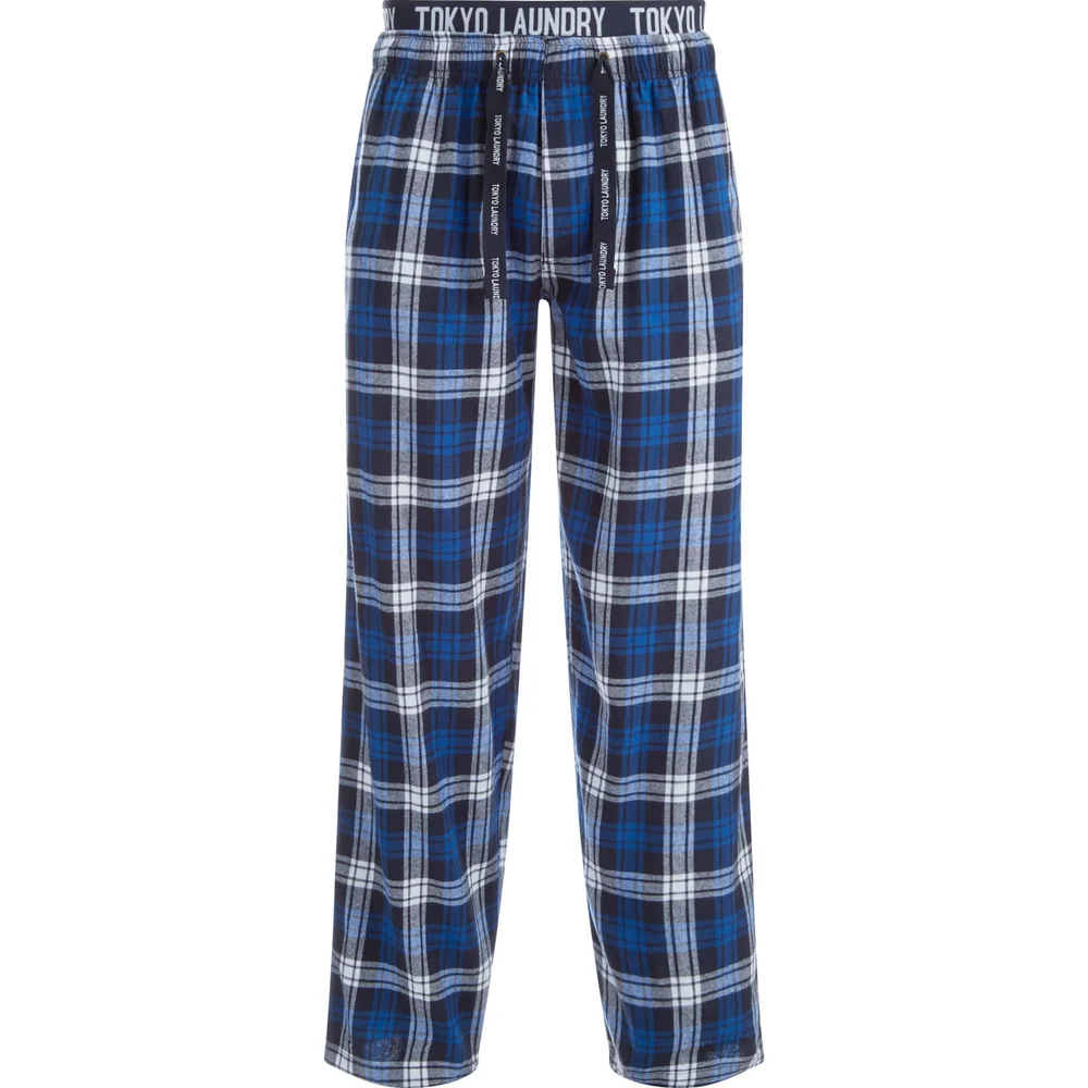 Tokyo Laundry Men's Cordella Flannel Lounge Pants - Blue Check - S - Blau Bild 1