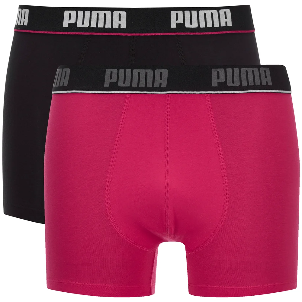 Puma Men's 2-Pack Boxers - Pink/Black - S - Pink/Schwarz Bild 1
