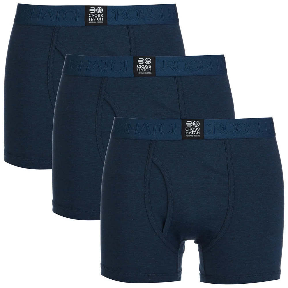 Crosshatch Herren 3 Pack Triplet Boxers - Insignia Blue - S - Blau Bild 1