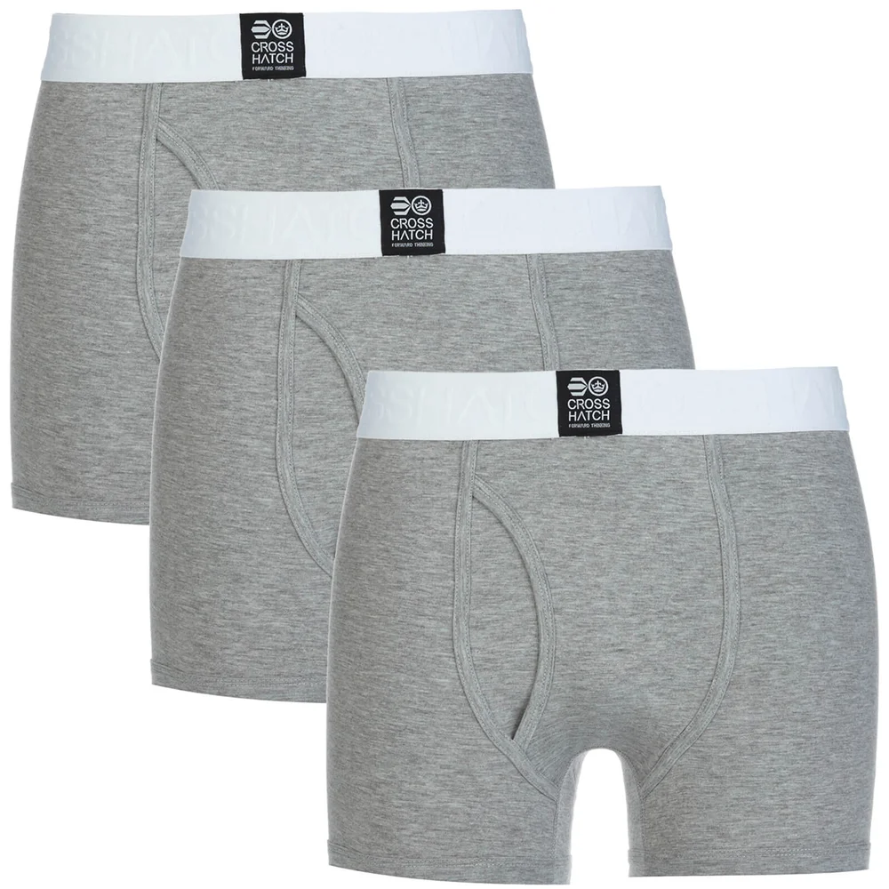 Crosshatch Herren 3 Pack Triplet Boxers - Grey - S - Grau Bild 1