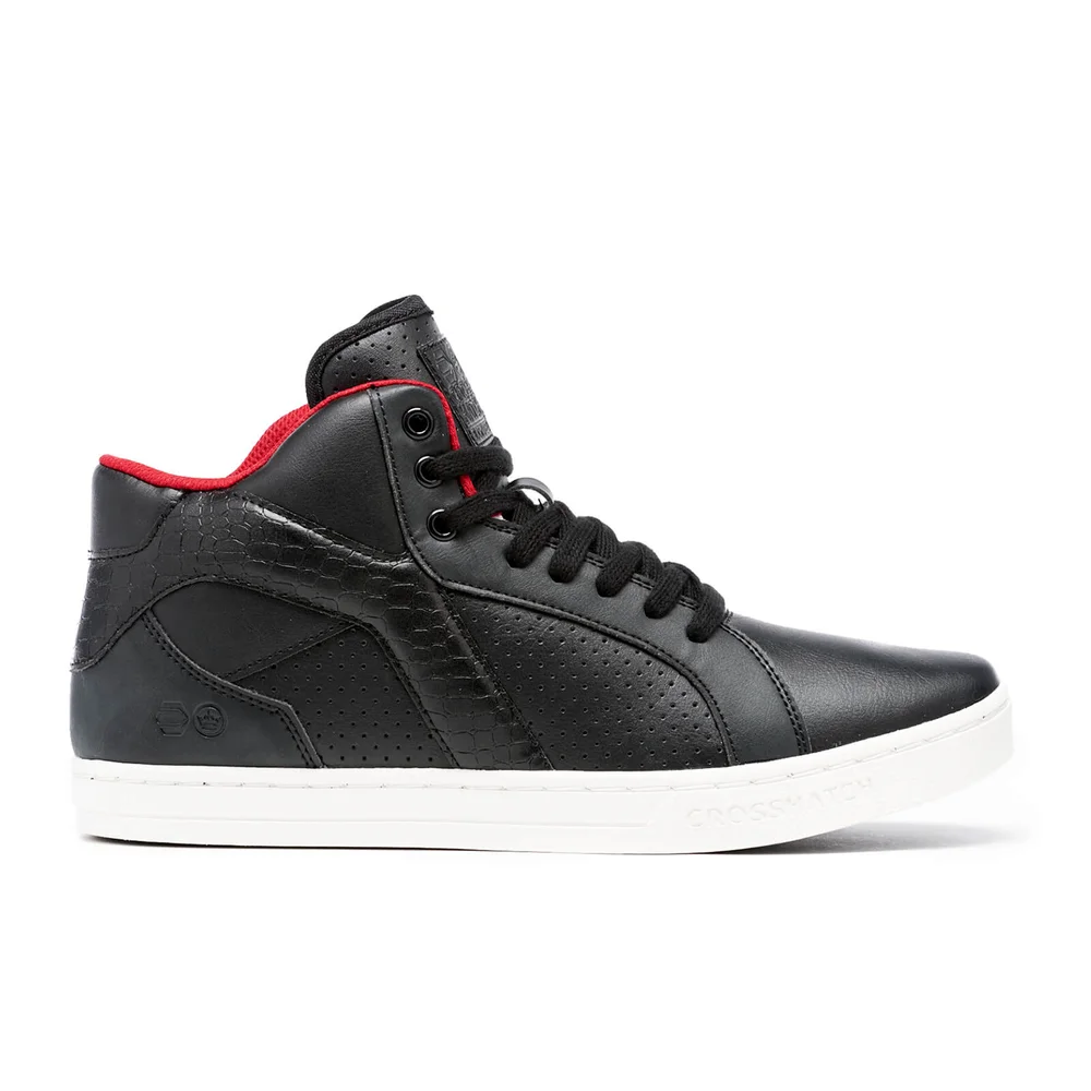 Crosshatch Herren Berkane High Top Trainers - Black - UK 7 - Schwarz Bild 1
